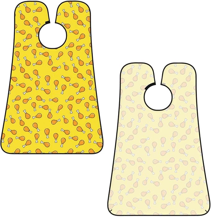 Stretchable Beard Cape, Non-Stick Hair Catcher for Trimming, Waterproof Grooming Apron, Crispy Fried Chicken