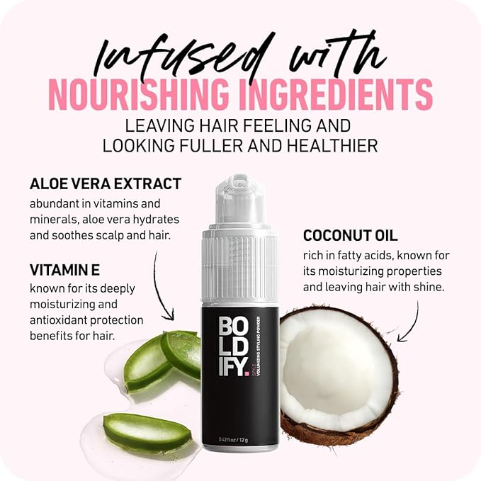 BOLDIFY Hair Texture Powder and Volumizer - Styling for Thinning Hair - Volumizing Powder for Women & Men - Travel Size
