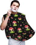 Beard Hair Catcher for Men, Waterproof Shaving Bib Apron Non-Stick, Trimming Tool for Dad Husband, Cute Frogs Cartoon Mushroom Hats Shave Bib