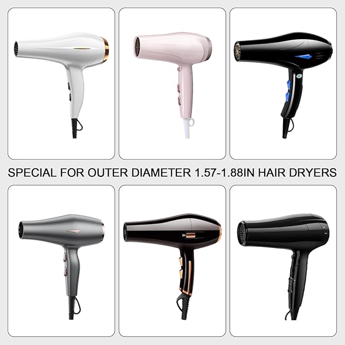 VOSAREA 2pcs Hair Dryer Nozzle Attachment Reusable Blow Dry Hair Dryer Diffuser Professional Hairdressing Styling Tool (Black)