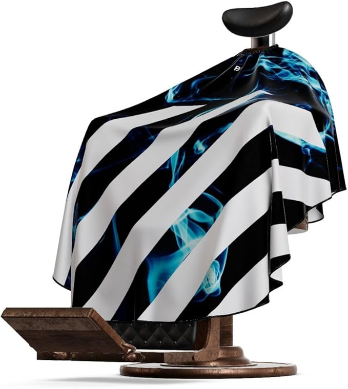 Professional Barber Cape - Hair Cutting Cape with Adjustable Neck Closure, Salon Quality Styling Cape for Hairdressers and Barbers - Blue Smoke
