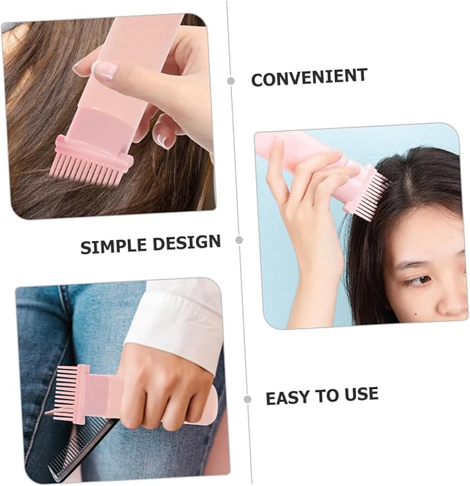 3pcs Hair Dyeing Comb Applicator Bottles Root Bottle with Graduated Scale Reusable Hair Oil Application for Precise Coloring