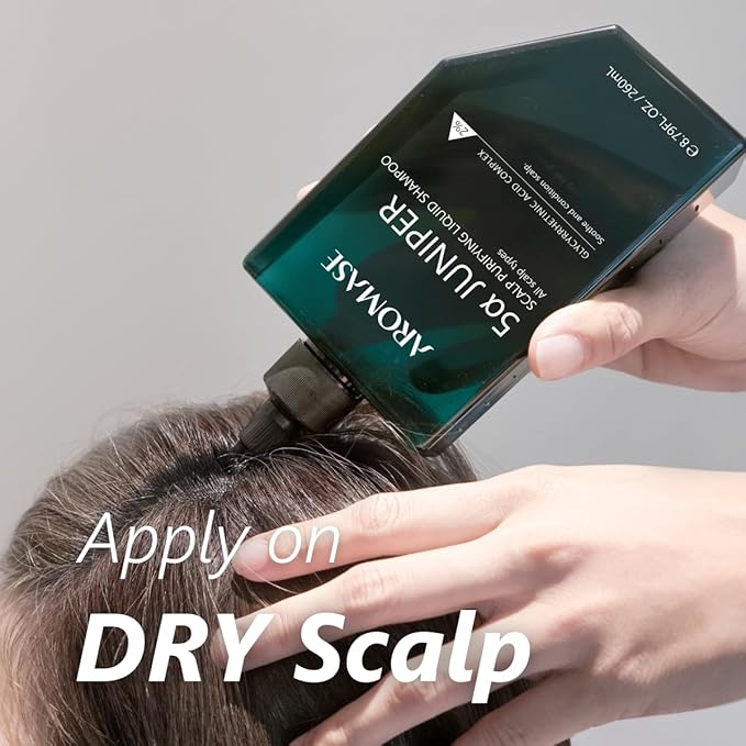 Aromase 5 Juniper Scalp Purifying Liquid Shampoo, 9.1 fluid ounces, Helps to Soften Scalp Buildup, Ideal for Dandruff, Psoriasis, Dermatitis, Dry & Sensitive , Oily hair, Exfoliator