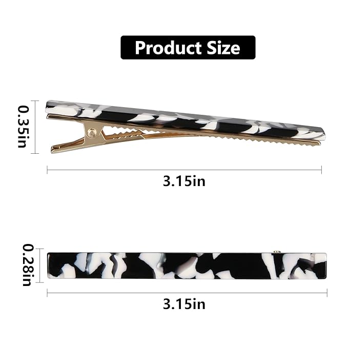Cobahom Tortoise Shell Leopard Duckbill Acrylic Hair Clips and Barrettes for Women Girls, Thick or Thin Hair, Halloween
