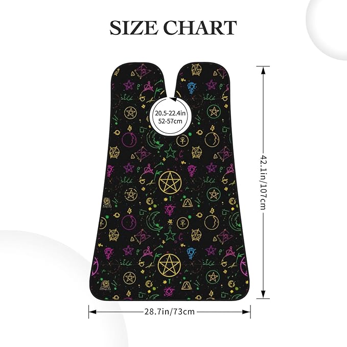 Beard Hair Catcher Bib, Waterproof Non-Stick Grooming Apron for Shaving Trimming, Perfect for Men Dad, Magical Bright Alchemical Cosmic Goth Trippy Purple Sun Moon Art Witchcraft Shave Bib
