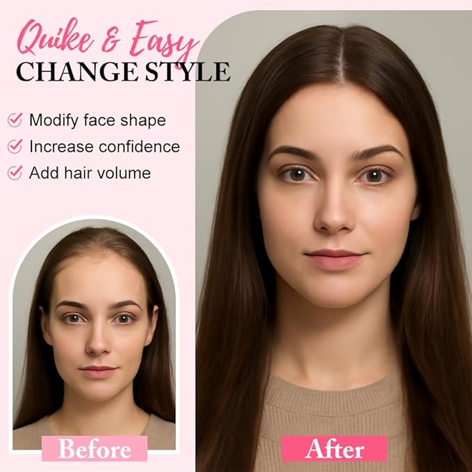 Hair Toppers for Women Real Human Hair Topper for Women with No Bangs Hairpieces Comfortable and Breathable 10 Inch Swiss Base 3D 360°Cover Glue-free (Medium Brown with Highlight)