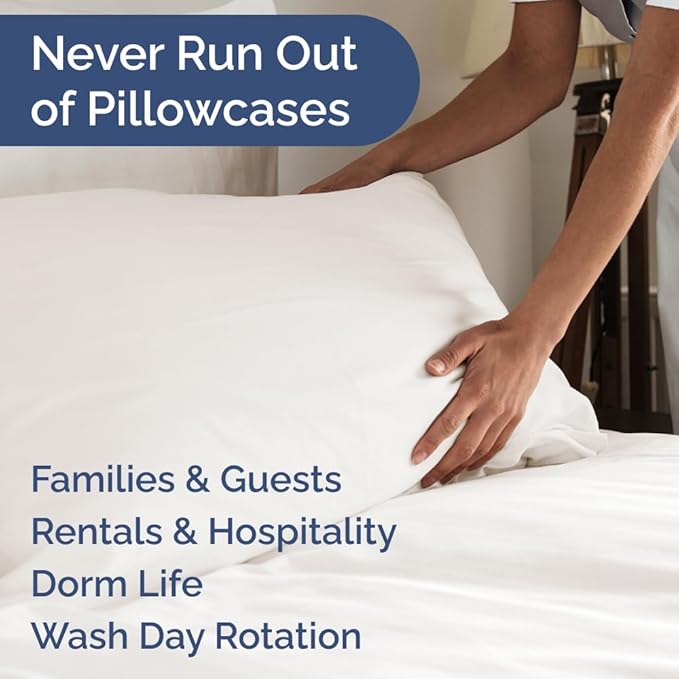 King Pillow Cases Set of 10 - Ultra Soft Hotel Quality Pillowcase Covers - Comfy, Cozy & Wrinkle Free - Shrink, Stain & Fade Resistant - Machine Washable Pillow Protectors - 10 Pcs Set - Antique White