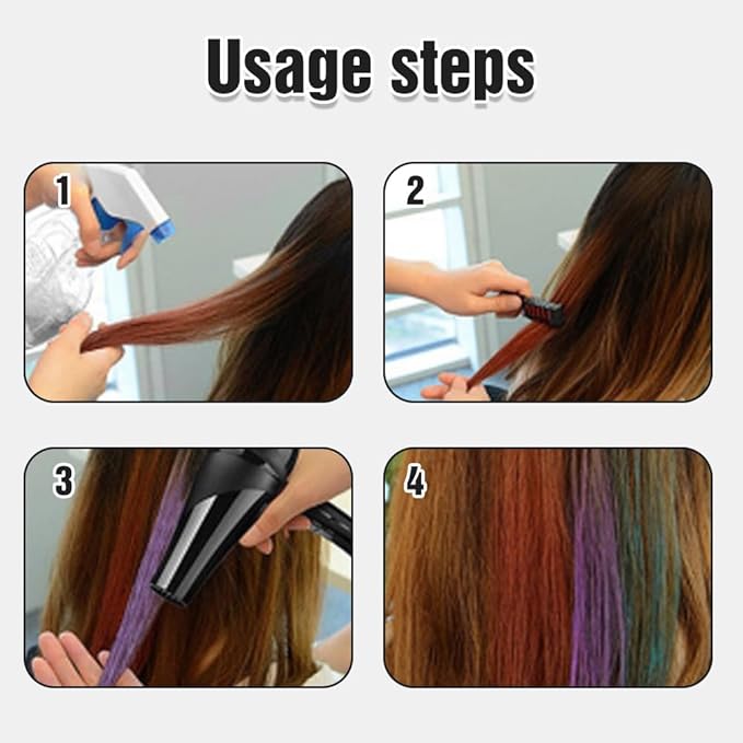 Festive Fun Hair Chalk Combs, 2026 New Chalk Hair Color for Girls, Temporary Wash out Hair Color Kids, Christmas Girl Gifts, Skin Safe Materials (10 colors)