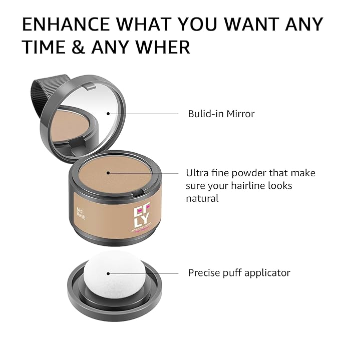 Root Touch Up Hair Color Powder For Concealing Hair Loss and Thinning, Gray Hair Shadow Powder Root Cover Up Hairline Powder For Women Men Eyebrows, Beard Line