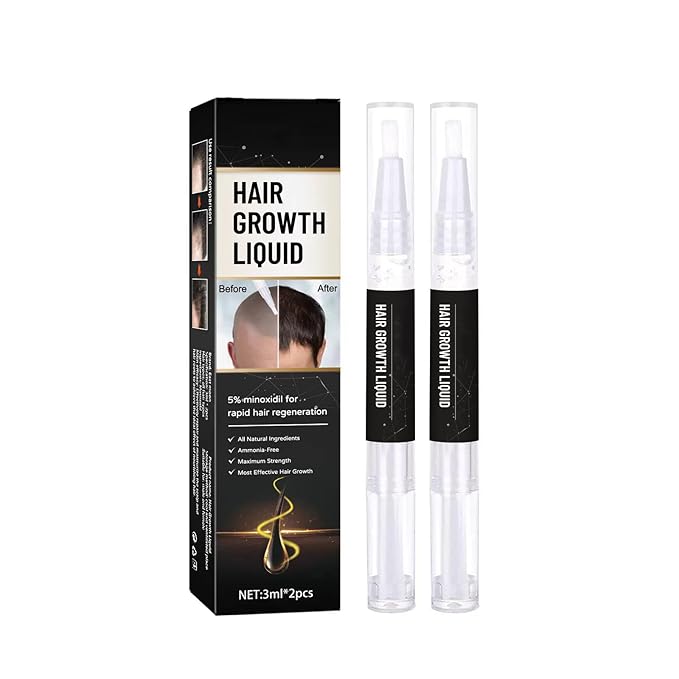 5% Minoxidil Hair Liquid for Men & Women, 2 x 3ml, with Ginseng & Ginger Root Extract - Hair Growth Supporting Treatment for Thinning Hair, Scalp Care Serum to Help Reduce Hair Loss Appearance