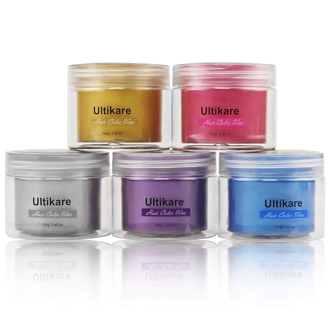 Temporary Hair Color for Kids Pink, Ultikare Hair Wax Color Dye for Dark Hair Instant Colored Hair Gel Hairstyle Wax Cream Mud Pomade 3.4 Oz Girl Gifts, Party, Cosplay & Halloween