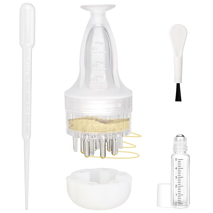 Hair Oil Applicator for Scalp,Minoxidil Applicator, Hair Bottle Applicator,Scalp Applicator Comb Applicator and Massager in One,Transparent Comb Brush Tool, Suitable for Men and Women