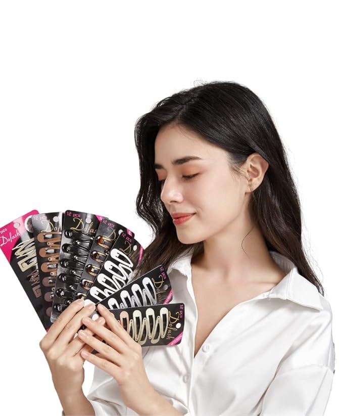 Dofash 12PCS Snap Hair Clips For Women-Non Slip & Metal Hair Barrettes, 5cm 2'' Small Clips For Thin & Fine Hair,Blonde