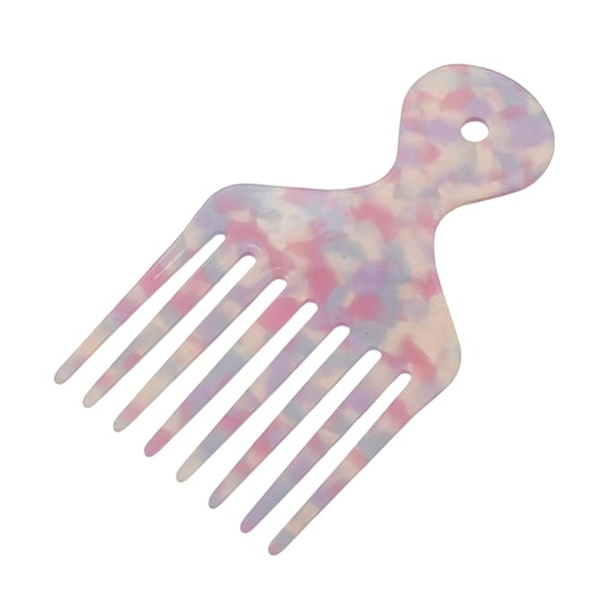 VOCOSTE Hair Picks for Curly Hair, Gentle Detangling Wide Tooth Comb, Afro Pick, Hair Pick Comb, Hangable Hair Styling Tool for Hair Care, Purple