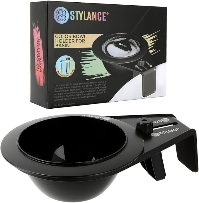 Toning Tub Hair Dye Bowl, Professional Clipable Hair Color Mixing Bowl For Hairstylist, Salon Shampoo Bowl (Black, 9.4x6.1in)