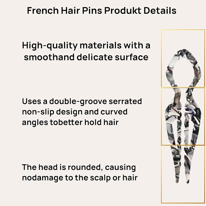 5Pc Prestige Hair Pins,French Hair Pins for Women, Women Hair Accessories, Suitable for Thick Hair