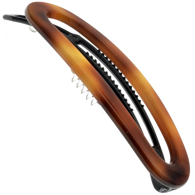 Camila Paris CP2249 French Hair Barrette Clip for Women, Handmade, Side Slide-in Metal-Free Closure Strong Hold Grip Hair Clips for Girls, No Slip Durable Styling Hair Accessories, Made in France