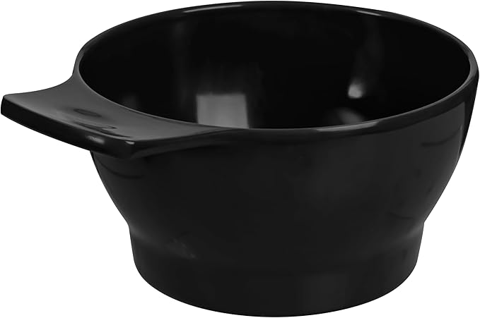 Melamine Hair Dye Mixing Bowls - 2 Black Modern Bowls with Handle - 350ml Capacity - Durable & Lightweight
