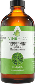 VINEVIDA Peppermint Japanese Essential Oil 4 oz - Undiluted Peppermint Oil 4 oz - Peppermint Candle Oil Scent - DIY Candle Scents for Candlemaking - Bulk Essential Oil for Soap Making Safe for Skin
