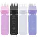 4 Pcs Root Comb Applicator Bottle 6oz,Hair Oil Applicator Bottle for Hair,Oil Comb Applicator Hair Bottle Applicator for Hair Dye Shampoos Hair Salons Camping Traveling (black+white+purple+pink)