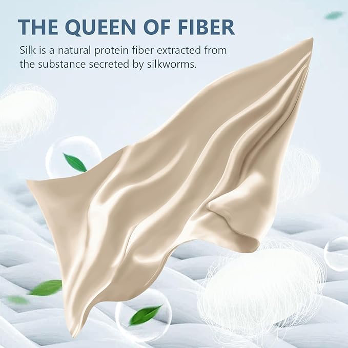 Silk Pillow Cases Standard Size 100% Mulberry Silk Pillowcase for Hair & Skin 22 Momme Both Sided Grade 6A Silk Cooling Soft Breathable 20 x 26 Inches with Hidden Zipper 1PC, Beige