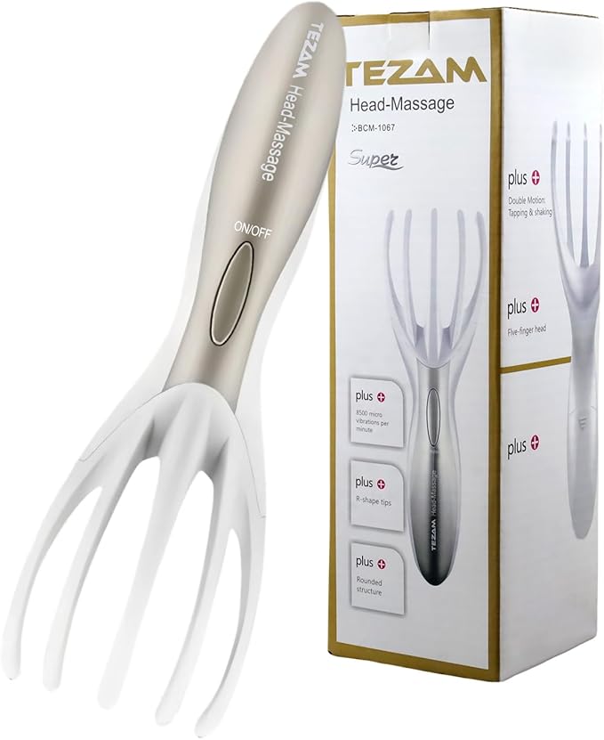 Electric Head Massager Neck Massage Octopus Scalp Stress Relax Spa Therapy Healing, Soft Resin Finger Gripper Claw Electronic Head Spa Vibration Scalp Massage Tool