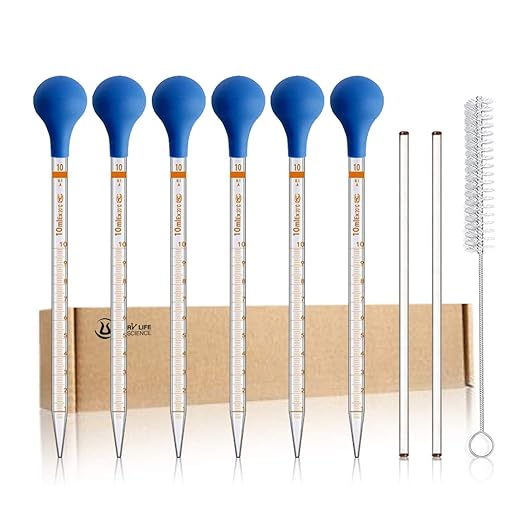Droppers 10ml Pipettes Glass Graduated Dropper Lab Pipette Liquid Pipette (6)