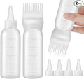 Pimoys Hair Oil Applicator Bottles Dye Brush for Women Scalp, Hair Color Products Things with Root Comb, White 2 Pack