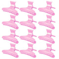 Ondder 12 Pack PInk Butterfly Hair Clamps Clips Hair Claw Clips Pro Salon Clip for Styling, Sectioning, Cutting, Coloring Hair Clips Hairdressing Salon Tool Hair Accessories for Women Girls
