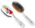 Rock & Ruddle Natural Mixed Boar Bristle Hair Brush for Women, Kids (Small/Travel Size, 17.5cm) - Perfect for Wet or Dry Hair, Detangling Smoothing Blowdrying - Made in UK - Miss Daisy Union Jack
