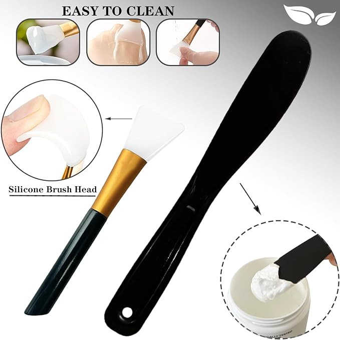 7Pcs Silicone Mixing Bowls, Silicone Bowls for Facials, DIY Face Mask Mixing Bowl for Home Salon Spa Face Skin Applicator Bowl, Black