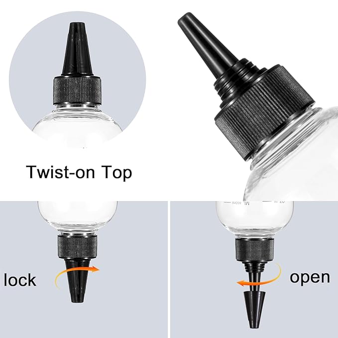 Applicator Bottle for Hair, 16.9oz 2 Packs Color Bottle Applicator with Ratio Graduated Scale, Hair Dye with Black Twist Top Cap