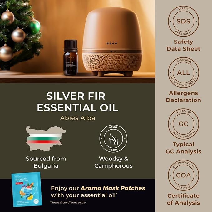 Gya Labs Silver Fir Essential Oil - 0.34 Fl Oz - for Hair, Skin, Diffuser, Aromatherapy & DIY Candle Making Scent