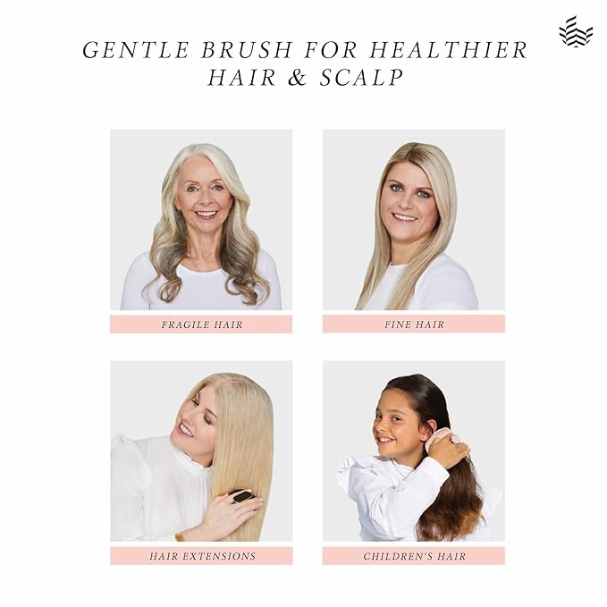 Manta Original Anti-Breakage Hairbrush – Gentle Detangling Brush for Wet & Dry Hair, Flexible Hairbrush for All Types, Healthy Hair Care for Women & Men, Burgundy