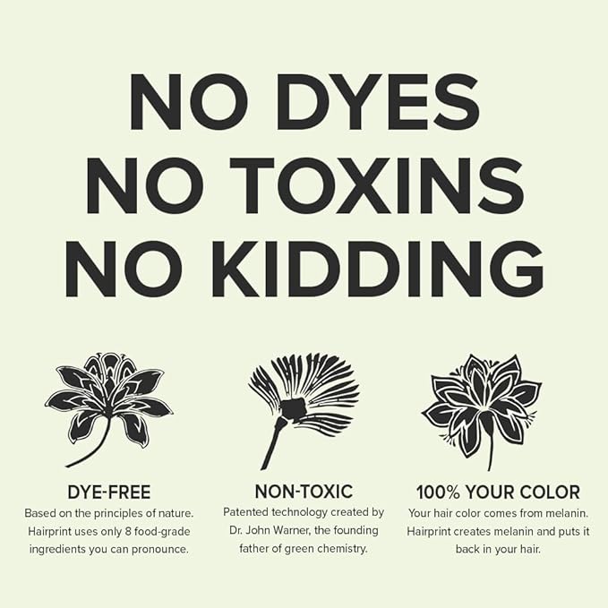 Hairprint True Color Restorer Plus in Dark | Enhanced Gray Coverage with Extra Restore Application | Dye-Free and Non-Toxic | Replenishes Natural Pigment | Patented Technology by Dr. John Warner