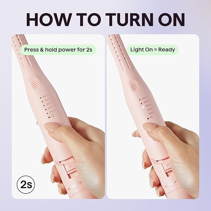 Wavytalk 0.65" Pencil Flat Iron, Cool Curl Pencil, Small Airflow Styler and Straightener for Short Hair, Pixie Cut and Edges, Curling Iron for Short Hair with 360º Cool Airflow for Long-Lasting Hold