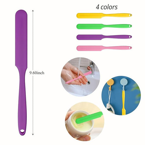 1-PCS Non-Stick Reusable Wax Silicone Spatula, Silicone Waxing Applicators for Hair Removal, for Home Salon Body Use (Pink, size 1)