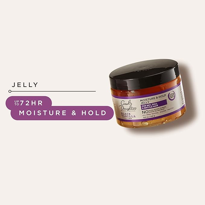 Carol's Daughter Black Vanilla Moisture and Hold Jelly, Hair Gel For Dry Hair with Shea Butter, Jojoba and Vanilla, 12 Fl Oz