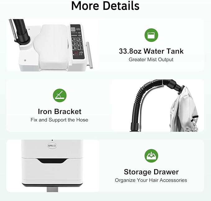 110V 500W Nano Hair Steamer Machine, Professional Micro Mist Salon Hair Processor, Salon Spa Equipment Vertical Nano Hair Steamer for Deep Hair Care Repair, Hair Styling