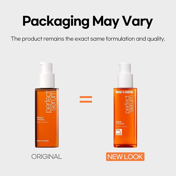 Mise En Scene Perfect Serum Original - Heat Protectant Hair Oil for Frizzy & Dry | Argan Oil | Visibly Smooths & Softens | Add Shine All Hair Types | Damage Repair | Fruity Floral Scent, 2.7 Fl Oz.