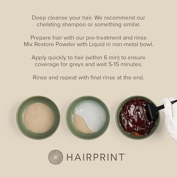 Hairprint True Color Restorer Plus in Dark | Enhanced Gray Coverage with Extra Restore Application | Dye-Free and Non-Toxic | Replenishes Natural Pigment | Patented Technology by Dr. John Warner