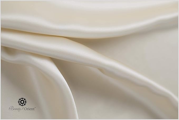 25 Momme Premium Mulberry Silk Pillowcase for Hair and Skin | Handcrafted Hypoallergenic & Anti-Acne Silk Pillow Cases with Zipper | Standard - 20" x 26", Vanilla Ice