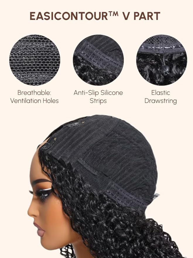 YIROO Human Hair No Leave Out Ombre Chestnut Brown Yaki Straight U Part Wig - Clip-in, Glueless, No Sew Half Wig - 22 inch