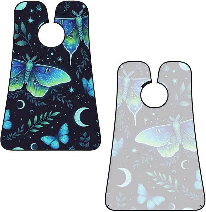 Men's Shaving Accessory Butterfly Moon Stars Moth Leaves, Waterproof Beard Apron with Hair Catcher & Suction Cups