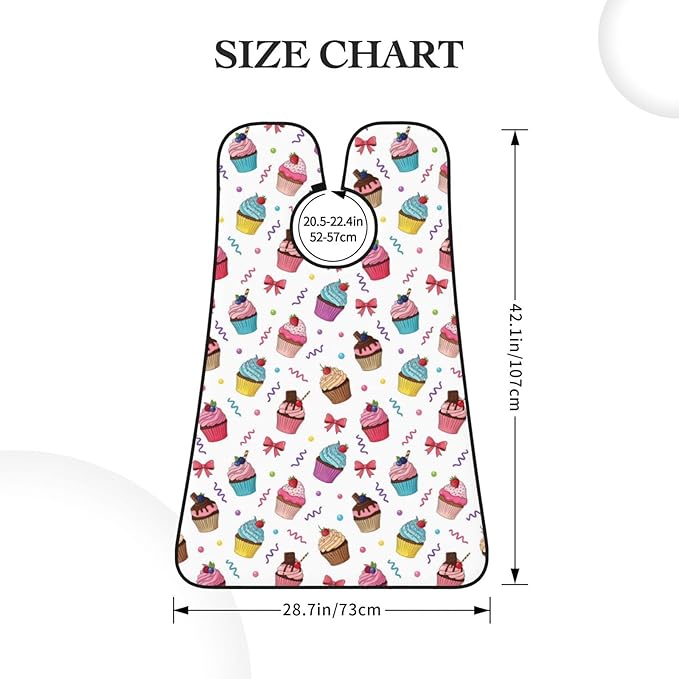 Waterproof Beard Trimming Bib, Non-Stick Hair Catcher for Men Shaving, Grooming Apron for Husband Dad, Sunmmer Colorful Ice Cream Cake Shave Bib