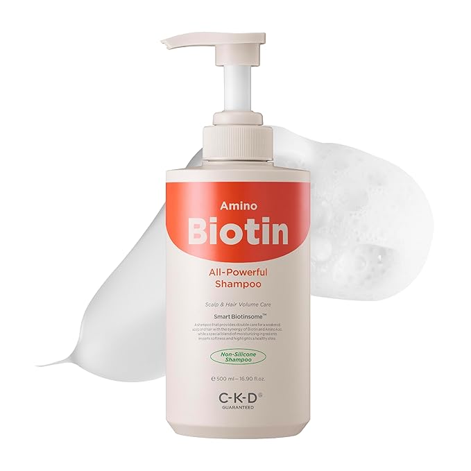 CKD Amino Biotin All-powerful Shampoo - Daily Shampoo for Hair and Scalp, Promotes Hair Growth, Repairs Damaged Hair, Enhances Healthy Hair, and Thickens Hair. Korean Hair Care. 16.9 fl oz