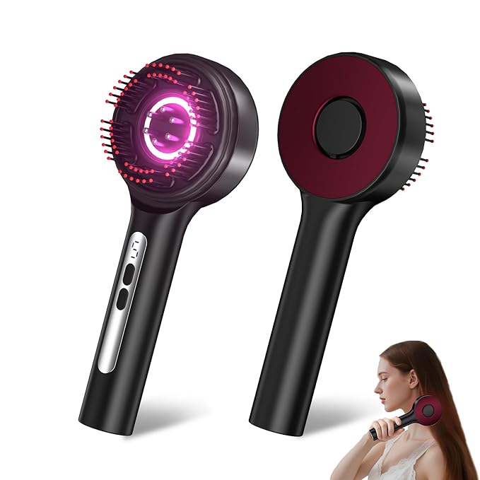 Hair Growth Comb, 3 in 1 Hair Growth Brush Electric Scalp Massager Oil Applicator High Frequency Comb, IPX7 Waterproof Portable Head Massager for Home & Travel