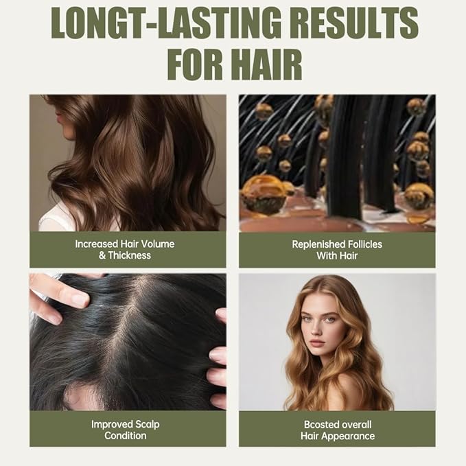 Hair Growth System, With Ginseng, Peppermint Oil and Ginger Root Treatment-Advanced Scalp Care Formula Thickening Serum. Strengthens Roots, For Men & Women.