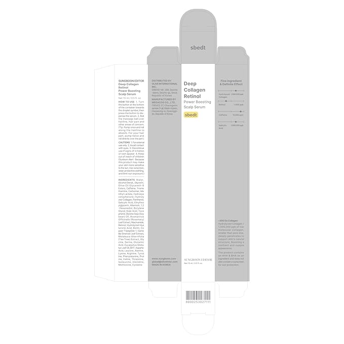 SUNGBOON EDITOR Deep Collagen Retinol Scalp Serum |Roll-On Hair Growth&Thickening Serum |Dry, Itchy Scalp Treatment |Caffeine +Biotin +Rosemary |Stocking Stuffers for Women |Korean Hair Care,0.5 fl oz
