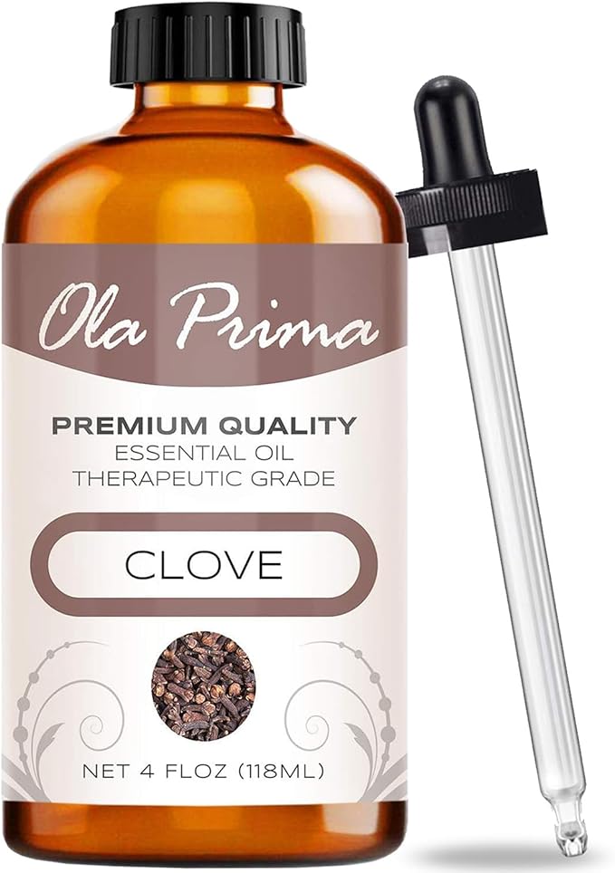 Ola Prima Oils - Clove Essential Oil 4 oz, Clove Oil for Skin, Diffuser, Natural, Premium Grade - Clove Oil